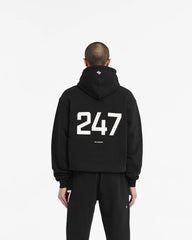 247 Hooded Training Jacket - Jet Black