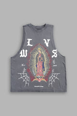 Dama De Las Rosas V2 Tommy Muscle Tee In Slate Gray