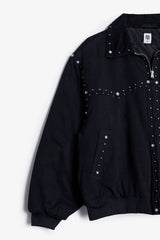 Studded Work Jacket - Washed Black