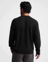 Rest Day Men's Waffle Crewneck - Black