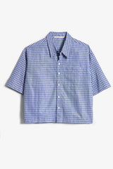 Crispy Poplin Over Shirt - Blue