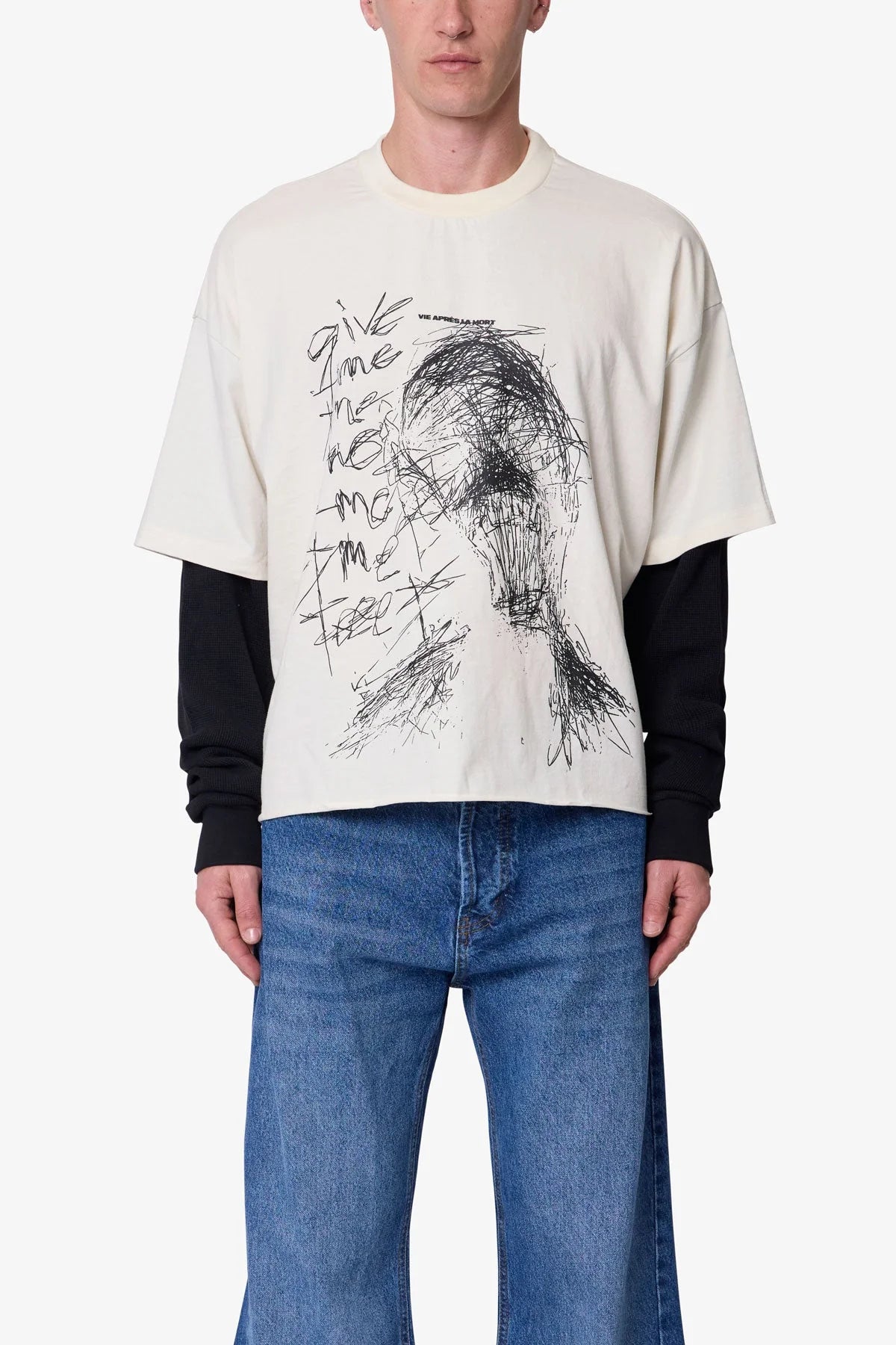 Layered Thermal Lost Tee - White/Black