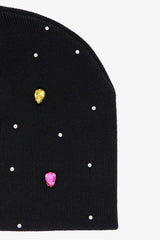 Rhinestone Beanie - Black