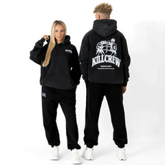 OVERSIZED LUX BOXING DEPARTMENT HOODIE - BLACK / WHITE