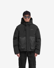 Layered Hooded Puffer - Jet Black