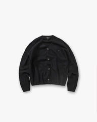 Textured Knit Cardigan - Jet Black