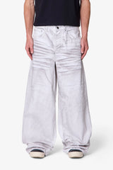 Ultra Wide Stained Denim - White