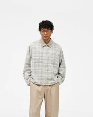 Cord Zip Flannel Shirt - Mineral