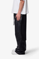 Leather Ultra Baggy Sweatpants - Black