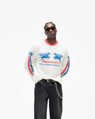 Mesh Pegasus Long Sleeve T-Shirt - Flat White