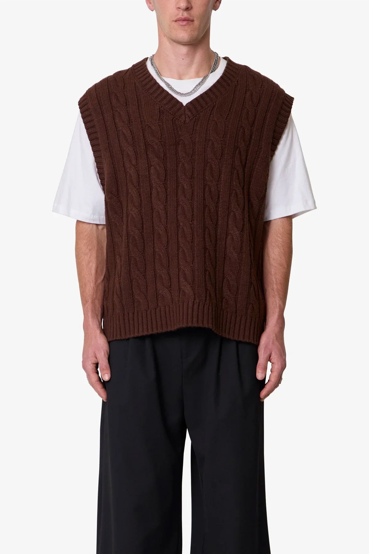 Knit Vest - Brown