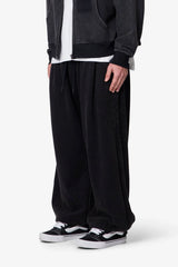 Cinched Baggy Sweatpants - Washed Black