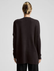Wool-Cashmere V-Neck Sweater - Dark Chocolate
