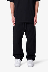 Heavy Basic Relaxed Sweatpants - Black