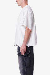Moth Eaten Cropped Tee - White