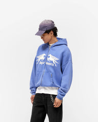 Pegasus Zip Through Hoodie - Indigo