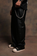 Wolf Pyramid Axel Low Rise Leather Pant In Black