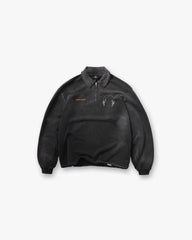 Represent Banner Quarter Zip Sweatshirt - Stained Black