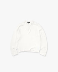 Initial Henley Waffle Long Sleeve T-Shirt - Flat White