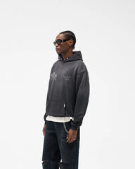 Hand Drawn Thoroughbred Hoodie - Aged Black