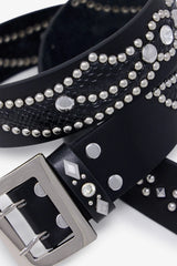 Vintage Python Belt - Black/Black