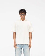 Ribbed Polo - Aged White