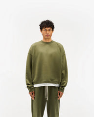 Initial Boxy Sweater - Army Green