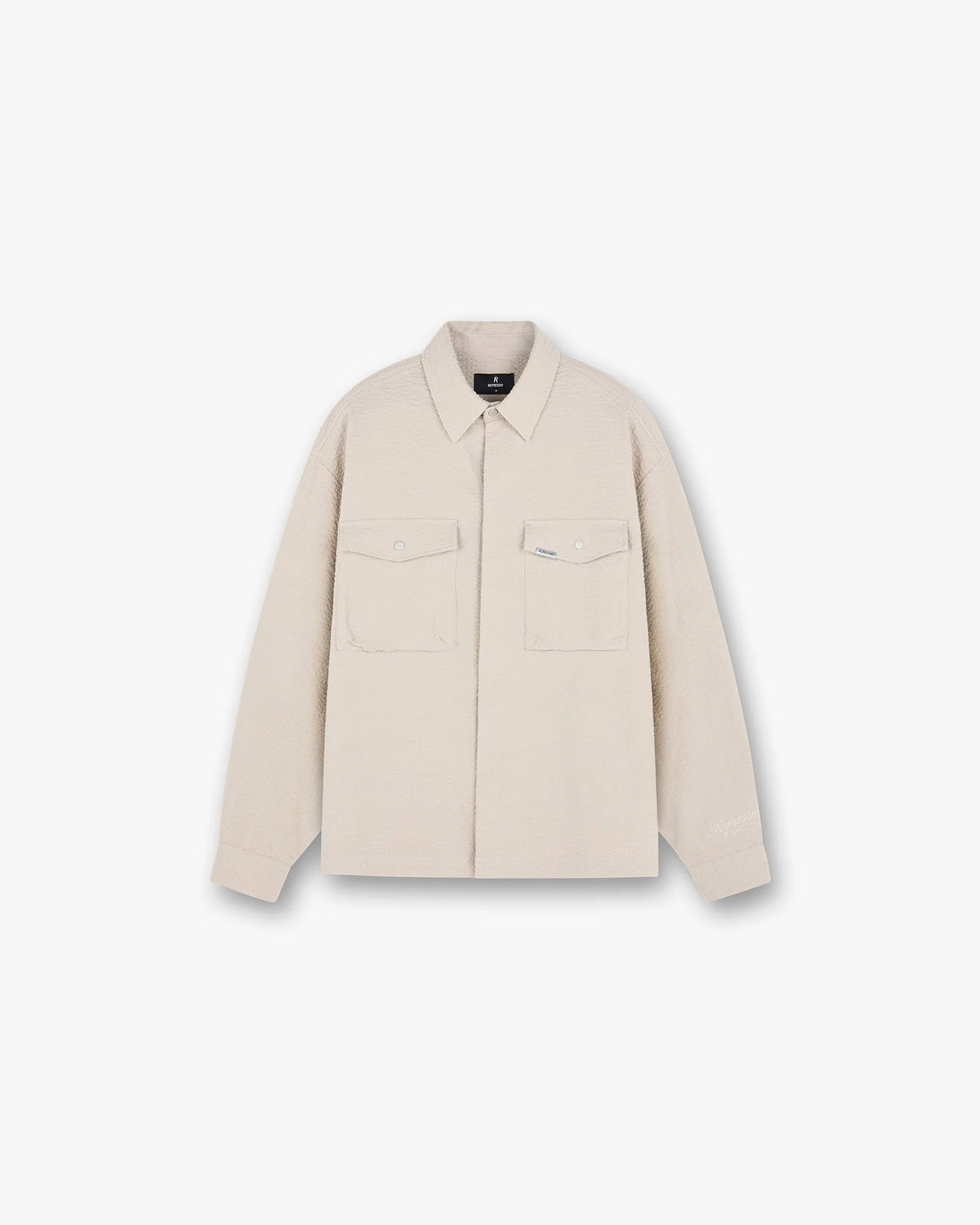 Textured Long Sleeve Shirt - Champagne