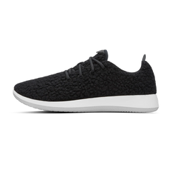 Men's Wool Runner Fluffs - Natural Black (Natural White Sole)
