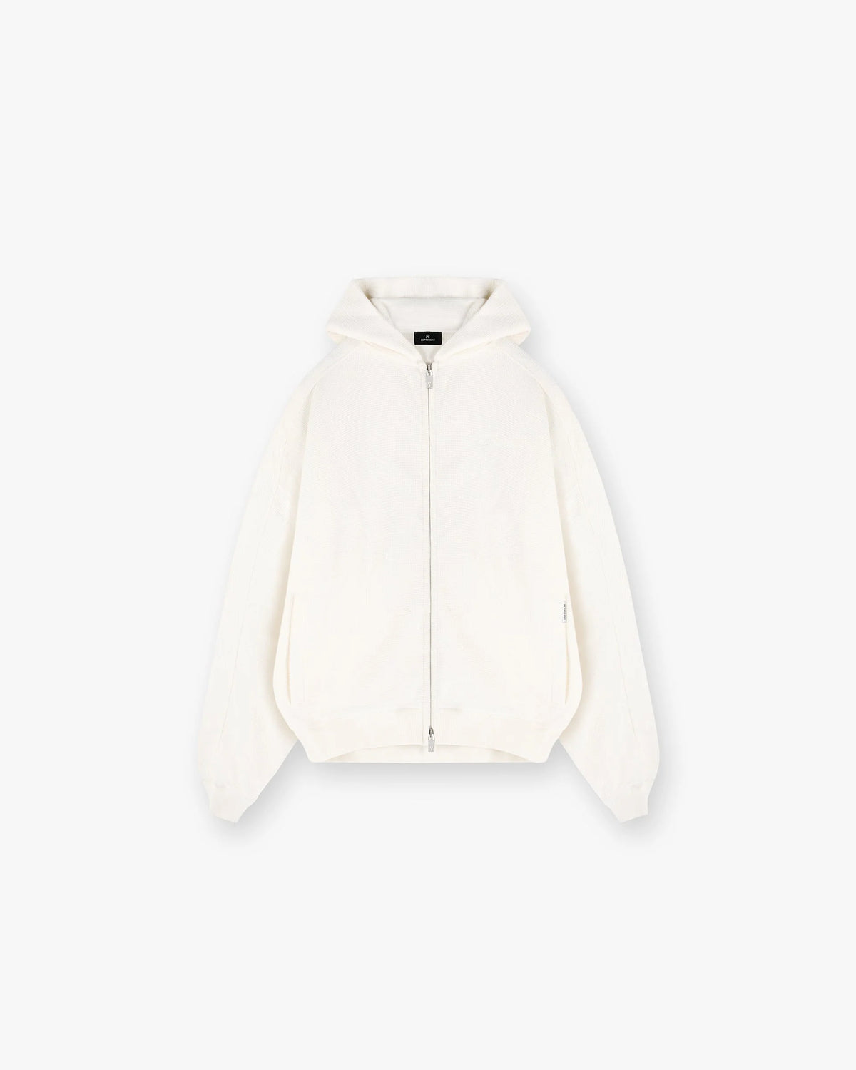 Waffle Zip Through Hoodie - Flat White