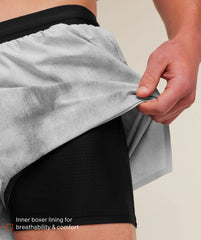 HYBRID 5" PERFORMANCE SHORTS - Smokey Grey