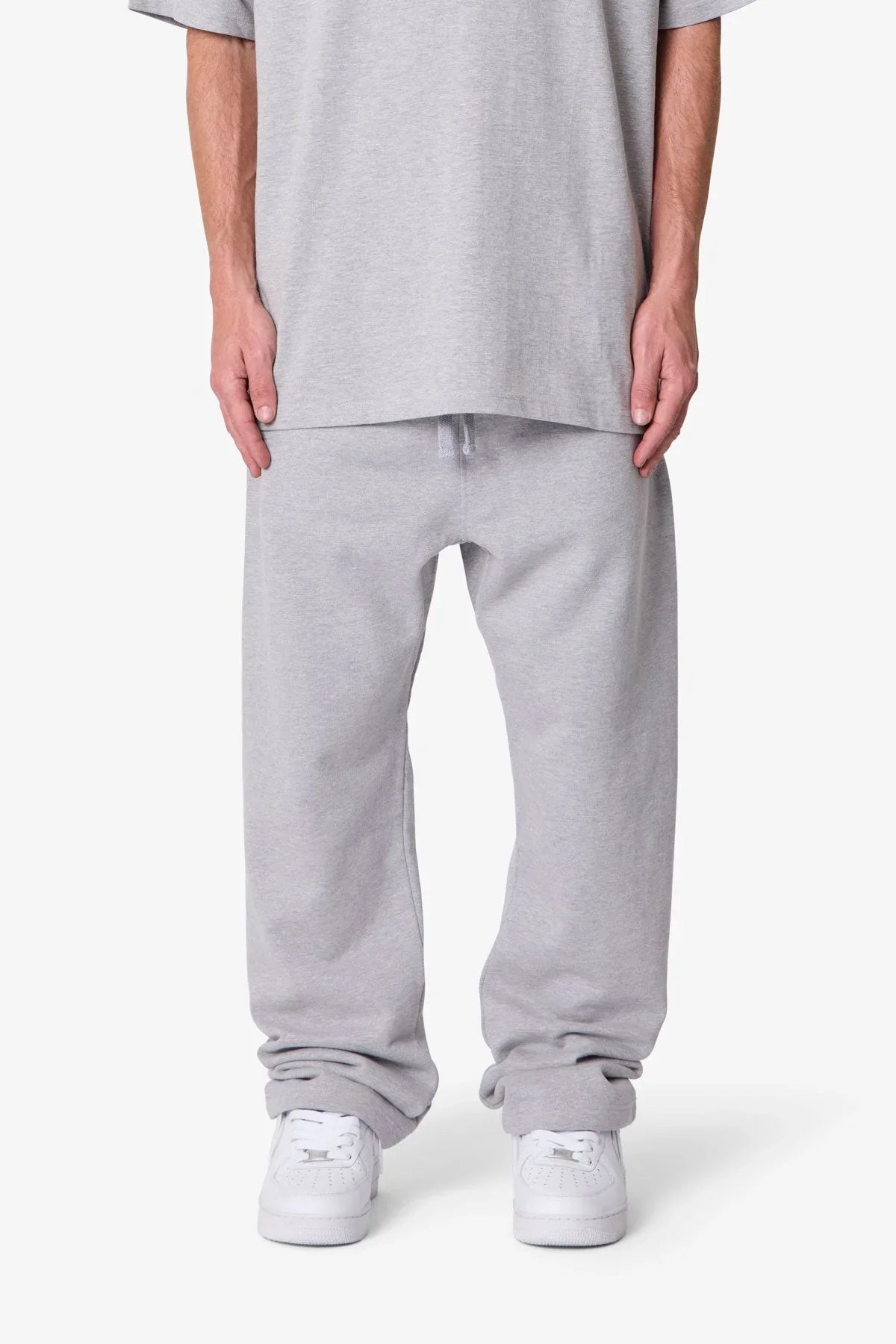 Heavy Basic Relaxed Sweatpants - Marled Grey