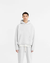 Initial Boxy Hoodie - Ice Grey Marl