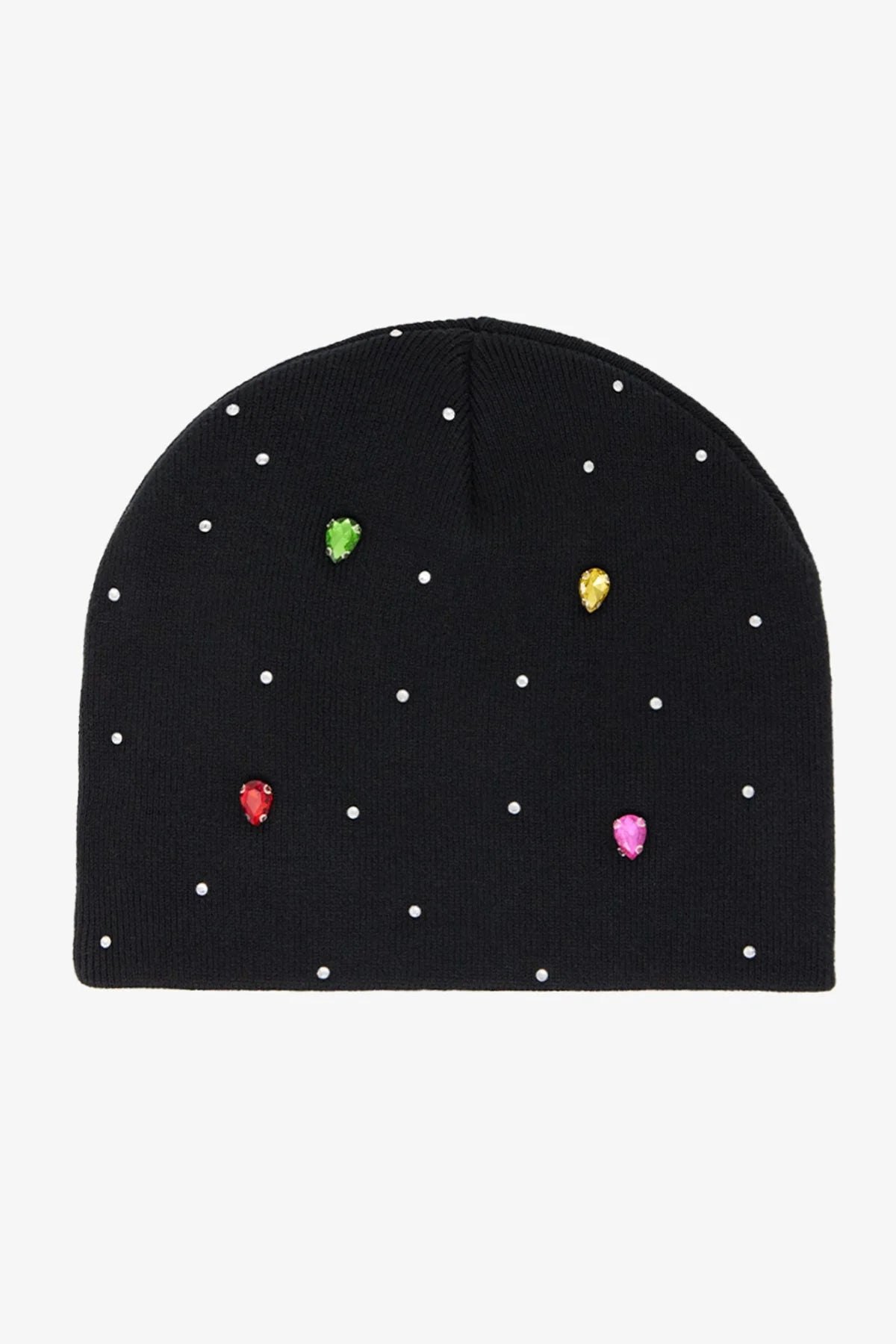 Rhinestone Beanie - Black