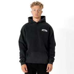 OVERSIZED LUX BOXING DEPARTMENT HOODIE - BLACK / WHITE