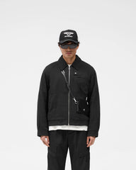 Crinkle Trucker Jacket - Black