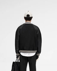 Raglan Varsity Jacket - Black