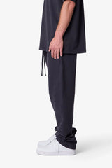 Heavy Basic Relaxed Sweatpants - Washed Black