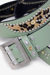 Vintage Python Belt - Sage/Cheetah