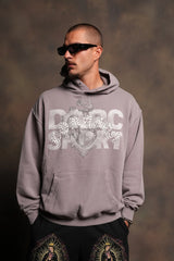 Ds Corazon Pierce Hoodie In Pale Gray
