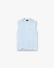 Slub Script Tank - Ice Blue