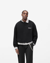 Dual Layer Script Sweater - Jet Black
