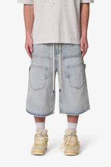 Ultra Baggy Multi Pocket Denim Shorts - Blue