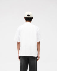 Embroidered Bowling Shirt - Antique White