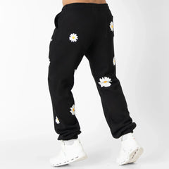 OVERSIZED LUX "DAISY" SWEATPANTS - BLACK