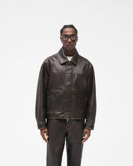 Sunfade Leather Jacket - Nero