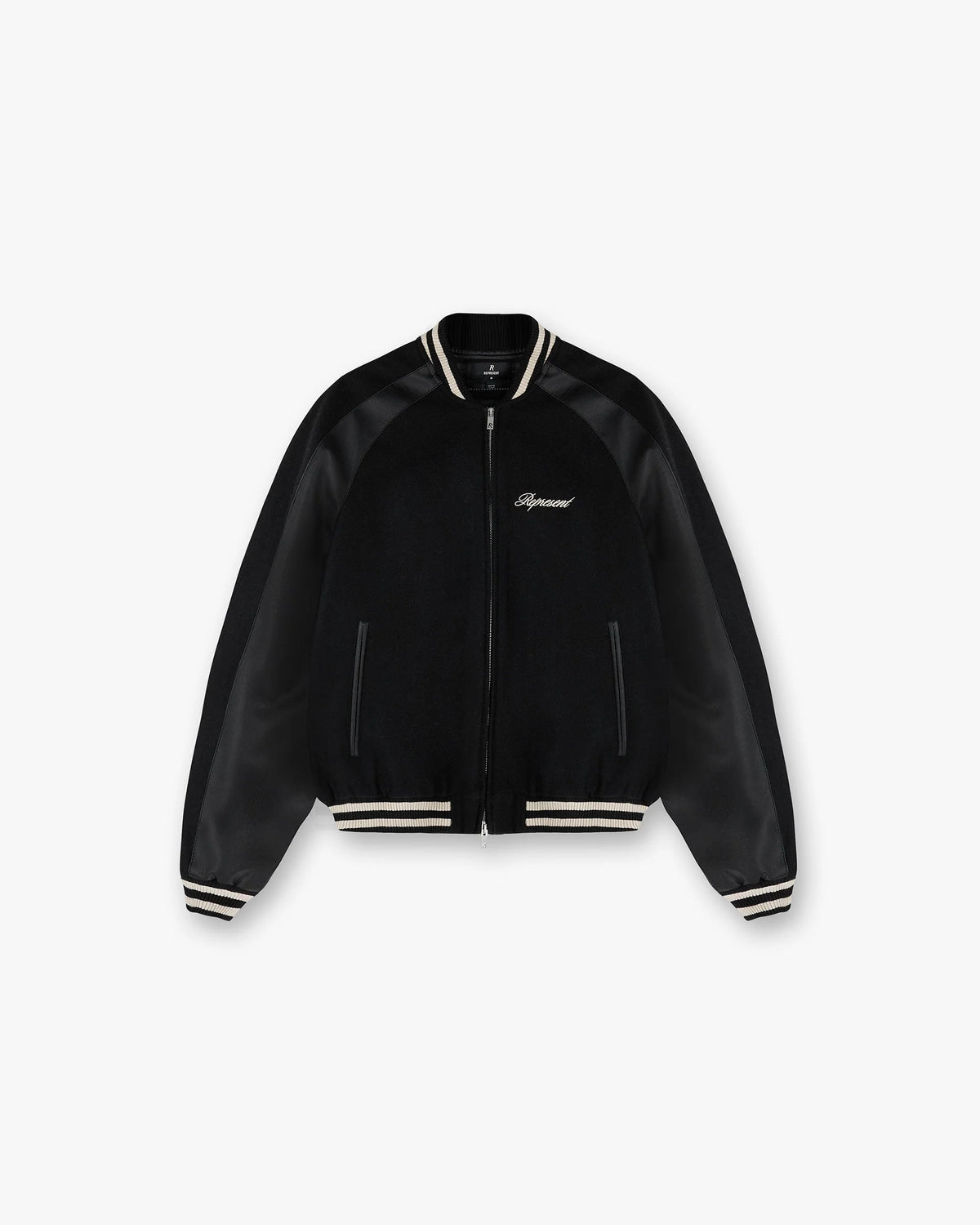 Raglan Varsity Jacket - Black