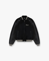 Raglan Varsity Jacket - Black