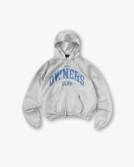 Represent Owners Club Zip Through Hoodie - Sprayed Ice Grey Marl