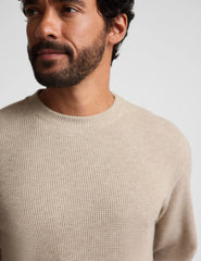Rest Day Men's Waffle Crewneck - Oatmeal Heather
